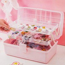 파스텔 컬러 마테 칸조절 보관함 핑크 민트 다꾸 마스킹 테이프 스티커 펜 정리함, 핑크B