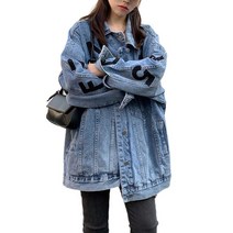 데님 코트 오버핏 여성청자켓 빅사이즈 데님 상의/여성편한자켓/여성간절기자켓