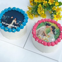 포토케이크 예약 택배로 받는 수제 맞춤 주문제작 레터링케익 배송 생일선물, 크림치즈 - 레드벨벳시트, 2호, 핑크