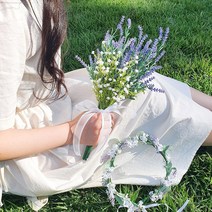 라벤더 조화 화관&부케세트