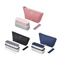 써모스 런치박스 도시락통 2단 DSA-604W, 블랙 L, 1개