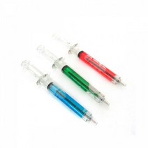 보건 주사기 액체 검정 볼펜 홍보펜 학생펜x10(랜덤), 단품