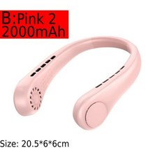 이동식 캠핑용 에어컨 캠핑콘 휴대용 미니 목걸이 선풍기 블레이드리스 5000mAh USB 충전식 리프리스 실외 공기 냉각 웨어러블 넥밴드, 없음, 2000mAh Pink B+호주