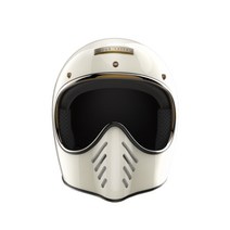 CRNK RETRO 오토바이 풀페이스 헬멧, 바닐라화이트
