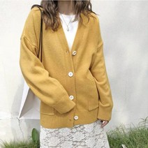 여성 브이넥 베이직 기본 가디건