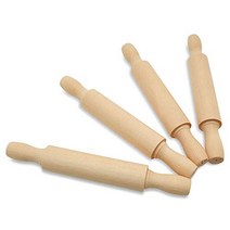 Wooden Mini Rolling Pin 5 Inches Long Pack of 6 Great for Children in The Kitchen Play-doh Craf, 1, Wood