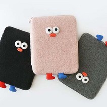 폭시샵 브런치브라더 폼폼 부클 랩탑 파우치 11인치 귀여운 캐릭터 아이패드 프로 갤럭시탭 케이스, 블랙