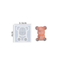 3D 스테레오 곰 실리콘 금형 DIY 동물 모양의 양초 수제 석고 비누 만들기 용품 초콜릿 케이크 부활절 토끼 계란, Bear-5