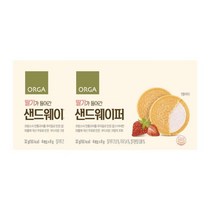 아이 가족 우리집 건강 간식 풀무원 휴대간식 올가 딸기가 들어간 샌드웨이퍼 아침 식사대용 해썹 32g 2개 1세트, 21세트