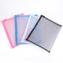 다용도 A4 매쉬 파일 문서 화일 서류 파우치 포켓 인쇄물 수납 사무 문구 가방 학용품 정리 학원 학교, 색상, 블랙