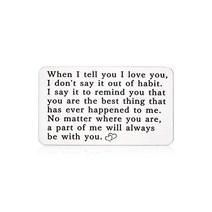 그를 위한 발렌타인 선물 그녀의 남자친구 기념일 지갑 카드 삽입 남편 신랑 약혼자 결혼 약혼 각인 생일 축하 크리스마스 아내 여자친구 러브 노트