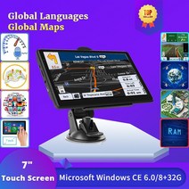 차량용 네비게이션 HD 자동차 GPS 네비게이션 최신 유럽 맵 Sat Nav Ruck 7 인치 2D/3D 스캐너 알람 통지, 02 B US And CAN map
