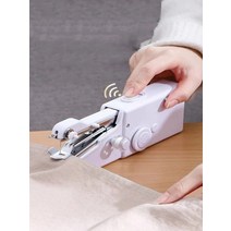 미니 재봉틀 핸드 미싱기 자수 휴대용 헬드 무선 최소 전기 스티치 기계 세트 빠른 수리 옷 바느질 홈 재봉 키트, 우리 플러그와 함께 1 세트