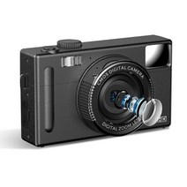 해외 배송 Andoer-컴팩트 디지털 카메라 1080P 비디오 캠코더 48MP 3.0 "TFT LCD 자동 초점 미소 캡, 01 Black