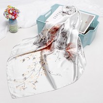 스타일링 스카프 간절기 봄스카프 개성있는 여성을위한 패션 Neckerchief 꽃 인쇄 실크 새틴 Hijab Scarfs 90x90cm 스퀘어 Shawls 머리띠 숙녀