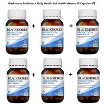 블랙모어스 프로바이오틱스 + Daily Health 장 건강 비타민 90 캡슐 Blackmores Probiotics+ Daily Health Gut Health Vitamin, 3. 6병
