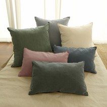 바자르 라이크 솔리드 쿠션 겸 방석 커버/방석/+솜, 1-2. 커버+쿠션솜(30x50)/카키