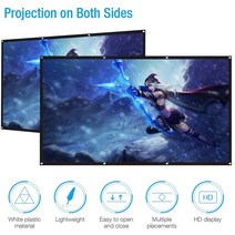 캠핑빔스크린 clr스크린 롤러블스크린 60-150inch 프로젝터 스크린 16:9 접는, 120인치