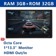 후석모니터 차량용 tv 카니발 리어 모니터안드로이드 11 헤드레스트 모니터 13 인치 IPS 스크린 차량 디, 11 1 PCS Black 13.3