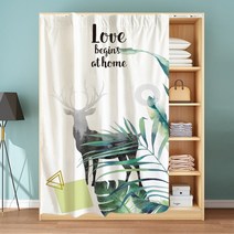 옷장 행거 블라인드 커튼 방진 깔끔한 부착 칸막이 가림막 안방 라커 룸 커튼 레일, 130cm  X 180cm  + G