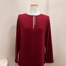 타마라 싸개단추 배색 라운드 티 TALA22T18