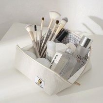 DAYA 헤링본 사선 공간 파우치 여행 수납 화장품정리방수파우치 여행파우치 브러쉬파우치 헤링본가방 넉넉한 수납공간 사각파우치 브러쉬보관 미용용품 예쁜파우