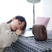 우리앤 무소음 미니 온풍기 사무실 공부방 독서실 아기방 발풍기, 미니화이트