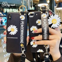 [사은품] 삼성 갤럭시 아이폰 전기종 스트랩 핸드폰줄 세트 귀여운 꽃 플라워 패턴 무늬 슬림 실리콘 범퍼 핸드폰 거치대 케이스