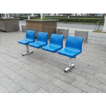 조립식관람석 야외대기실 이동식 객석 벤치 행, 두꺼워진 4인용 블루