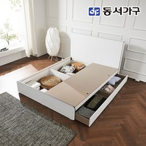 동서가구 네오 로덴 서랍형 퀸 침대 프레임 NES329, 화이트