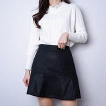 꽈배기 브이넥 레이스 니트티