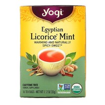 HK몰 Yogi Tea Egyptian Licorice 무카페인 16 티백 1.27 oz(36 g), 이집트 감초 민트, 브러쉬 12종