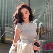 언더붑 노브라티 크롭티 브라 반팔 티셔츠 B01