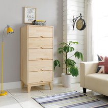 [로쏘] 린 편백나무 서랍장 5단, 색상:원목, 상세 설명 참조