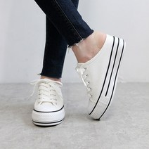 캔버스 뮬 스니커즈 통굽 여성키높이 운동화 슬리퍼 5.7cm