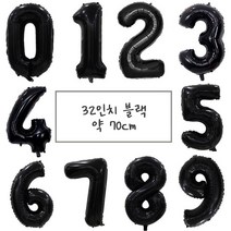 [해피쏘굿] 숫자 풍선 32인치 무지개 그라데이션 화이트 로즈골드 블랙, 숫자 6