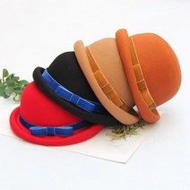 중년여성모자 엄마모자 봄 할머니 챙모자 20 가을 겨울 모직 모자 여성 bowknot 곱슬 따뜻하고 달콤한 분지 돔 영국 복고풍 작은 탑