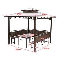 펜션 바베큐장 파고라 야외 데크 조립식 정자 가제보, 2.5x2.5m4기둥파빌리온