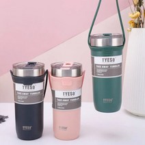 타이소 진공 스텐 핸들 스트랩 텀블러, 그린, 710ML