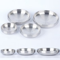 BuyGoods 올샤틴 이중 스텐 찬기 원형 반찬그릇 반찬기, 이중 스텐 찬기 14cm