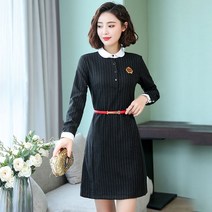 에이라인 원피스 교사 복장 유사원 유니폼 여성 2023 봄가을 프런트 오피스룩 뷰티 작업복 4998502104