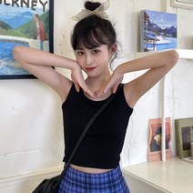 실채 외투 라운드 조끼 여자 여름 신형 한판 디자인 슬림핏 저