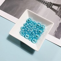 컬러 아크릴 진주 [구멍], 사이즈믹스(20g), 스카이