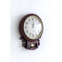 국산 클래식 앤틱 잉글랜드 빈티지 월넛 디자인 벽걸이 골드 추시계, 1:1 오더상품으로 변심 취소 불가합니다.