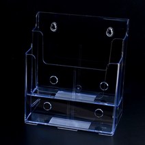 매장 아크릴 2단 안내문 쇼케이스 광고지 꽂이 스탠드 A4 비치대 리플렛 브로슈어 거치대 전시 전단지 카달로그 안내문 메뉴판 POP 안내판