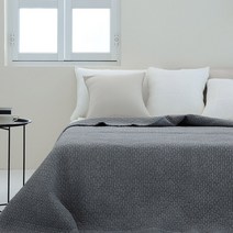 포그나미 데일리 네이쳐 60수 아사 순면 피그먼트 워싱 이불겸 스프레드 28종, 챠콜(다이아)