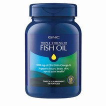 GNC 지앤씨 트리플 스트랭스 오메가3 피쉬오일 1000mg 60 소프트젤, 1개