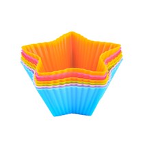 12 개/대 실리콘 재사용 케이크 금형 젤리 장식 도구 머핀 컵케익 베이킹 주방 요리 오븐용 접시 메이커, 05 Star