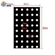 농업용 빛차단 검정 비닐 모종 차광 잡초 멀칭 보온 덮개 천공 뿌리 방제 농업 필름 번식 뿌리 veg patch for 토마토 딸기 성장 펀치 4.5cm 구멍, 0.95x20m