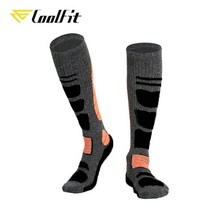 메리노 울 양말 물집방지 Coolfit 1 쌍 열 남성 여성 겨 긴 따뜻한 압축 스키, 오렌지-l 39  43